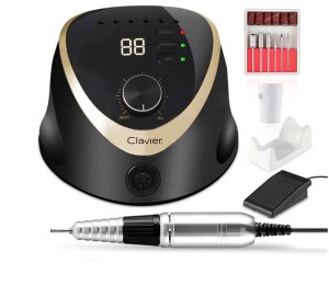 Frezarka CZARNA CLAVIER FX 820 65W z pedałem do paznokci manicure pedicure gratis zestaw frezów   