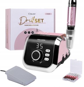 Frezarka RÓŻOWA CLAVIER FX 620 65W z pedałem do paznokci manicure pedicure gratis zestaw frezów     