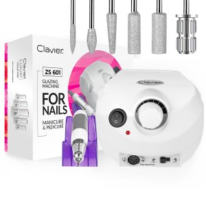 Frezarka do paznokci CLAVIER ZS 601 MOC 65W biała gratis zestaw frezów   